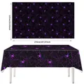 Purple spider web Halloween tablecloth 137x274cm for spooky themed party decor - Black and Purple Spider / 54*108inch