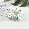 Cute white avocado fruit print hair scrunchie with fresh summer pattern design - 29# Little Avocado