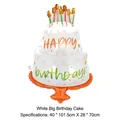 Grand ballon en aluminium gâteau d'anniversaire blanc 40 pouces pour décoration - Grand Gâteau d'Anniversaire Blanc
