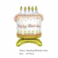 Grand ballon d'anniversaire en forme de gâteau debout pour fête créative, 60x82cm - Gâteau d'Anniversaire Debout