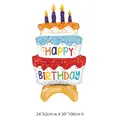 Ballon en aluminium en forme de gâteau d'anniversaire 3D pour décoration de fête - Gâteau Debout