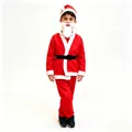 Kids red 5-piece Santa Claus costume set for boys Christmas festival performance - 1-3 Years