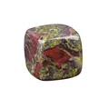 Natural gemstone square incense burner holder with single hole for home decor 20mm - Dragon Blood Stone