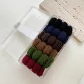 Set di 6 elastici per capelli multicolori spessi ad alta elasticità in scatola trasparente - Nero & Caffè