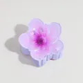 Elegant purple gradient plumeria flower hair claw clip with sweet candy color finish - Blue and Purple