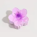 Elegant gradient purple flower hair claw clip with frosted resin finish for women - Pink Purple