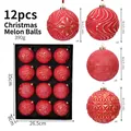 Set di 12 palline di Natale rosso e oro da 8 cm con motivi in rilievo unici e eleganti - Stile Rosso e Oro (ZH059-2)
