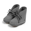 Bottes d'hiver grises confortables pour bébé doublées de polaire chaude avec semelle souple. - 11cm (0-6 Mois) / Gris