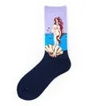 Artistic oil painting crew socks featuring the classic Birth of Venus masterpiece design - One Size / The Birth of Venus