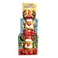 Set of 3 stacked Christmas gift boxes with festive reindeer and Santa hat designs - HY-23 Reindeer (S/M/L Set)