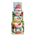 Set of 3 stacked snowman Christmas gift boxes for holiday party decor and gift wrapping - HY-20 Snowman (S/M/L Set)