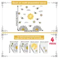 Detailed dimension drawing for iridescent sun and bee static window clings, set of 4 sheets - Prism Sun & Bees (Set of 4)