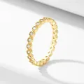 Elegante anello eternity in argento sterling placcato oro con zirconi - US 5 / Oro