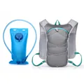 Professional grey running hydration vest backpack with blue water bladder reservoir set - Below 20L / With Water Bladder / Gray