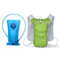Professional green outdoor running hydration vest set with 2L blue sport water bladder - Below 20L / With Water Bladder / Fruit Green