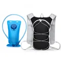 Lightweight hydration vest with blue water bladder for outdoor marathon running gear - Below 20L / With Water Bladder / Black