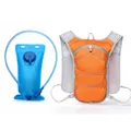 Orange outdoor cycling hydration vest backpack with a blue 2L water bladder for marathon - Below 20L / With Water Bladder / Orange