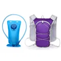 Professional purple cycling hydration vest with blue water bladder reservoir set for marathon - Below 20L / With Water Bladder / Purple
