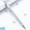 Elegant silver glitter retractable ballpoint pen with cute daisy flower pattern design - Daisy Silver / 1.0mm Bullet Tip