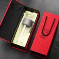 Botella de té de vidrio de doble capa de lujo con un elegante set de regalo rojo - Versión Caja de Regalo / Gris 400ml Caja de Regalo