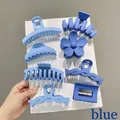 8-piece matte Klein blue hair claw clip set for women with various elegant shapes - 8-Piece Set / Klein Blue