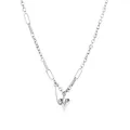 Elegante collana minimalista con ciondolo a cuore in acciaio al titanio argento da donna - Collana (SH6097 Cuore) / Color Acciaio