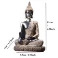 Mini Zen Buddha statue for home decor with dimensions 11x7.5x5cm resin craft - 132 Silver