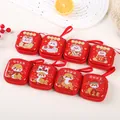 Cute red tinplate coin purse with festive Chinese Snake Year 2025 cartoon motifs - New Year Snake Series