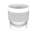 Large spherical ice ball mold with white lid and clear base for whiskey ice cubes. - Ice White