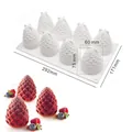 8-fach Silikonform für Pinienzapfen-Mousse-Kuchen, Abmessungen 292x171mm - Tannenzapfenform (MCM-41) / Weiß