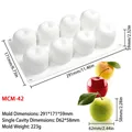 8-fach Apfel Silikon Mousse Kuchenform mit Maßangaben - Apfelform (MCM-42) / Weiß