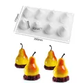 Silikonform für 8 Birnen-Mousse-Torten in Weiß für feine Desserts - Birnenform (MCM-64) / Weiß