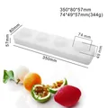 White 4-cavity silicone mold for simulated fruit mousse cakes with size dimensions. - Lemon Shape (MCM-70) / White
