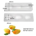 Mango shaped silicone dessert mold with 3 cavities and full product dimension markings - 3D Mango Shape (MCM-116) / White