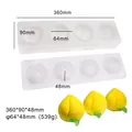 Professional 4-cavity peach shaped silicone mousse cake mold with detailed dimensions - Peach Shape (MCM-129) / White
