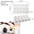 15-cavity sphere silicone mousse mold for cake pops and handmade desserts 295x170mm - Sphere Shape (MCM-135) / White
