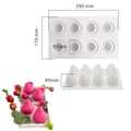 8-cavity white silicone mousse cake mold with fruit shape dimensions - Strawberry Shape (MCM-137) / White