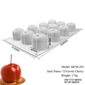 12-cavity cherry shaped silicone mold for fruit mousse cake dessert and pastry baking - Cherry Shape (MCM-293) / White