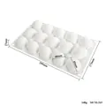 White 15-cavity lemon silicone cake mold with dimensions for 3D fruit mousse desserts - Lemon Shape (MCM-315) / White