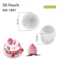3D peach shaped silicone mousse cake mold with dimensions D76xH75mm - Single Peach (SM-1801) / White