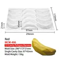 12-cavity geometric banana silicone mousse cake mold, detailed mold size 296x172x21mm - Geometric Banana (MCM-466) / White