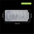 Clear 6-cavity silicone fruit mousse cake mold with dimensions 120x55x9mm for dessert baking - Apple Branch Shape (SM-2499) / White