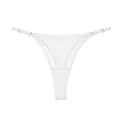Tanga de malla blanca transpirable con correas ajustables y anillos de metal - S / Blanco