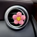 Clip per aromaterapia per bocchetta dell'aria dell'auto con margherita di lusso in strass - Rosa