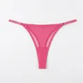 Tanga de malla transpirable rosa vibrante con correas laterales finas ajustables - S / Rosa Roja