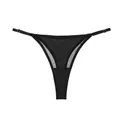 Sexy black mesh thong with adjustable thin straps and breathable fabric - Black