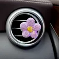 Clip per aromaterapia auto a forma di margherita con strass viola scintillanti decor - Viola