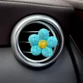 Clip per profumo per bocchetta auto con margherita blu e strass scintillanti decor - Blu