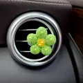 Sparkling green rhinestone daisy flower car air vent aromatherapy clip variant decoration - Green