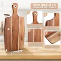 Acacia wood cutting board with ergonomic handle for kitchen food prep and serving - Acacia Wood Style / Style D 38x18.5x1.5CM